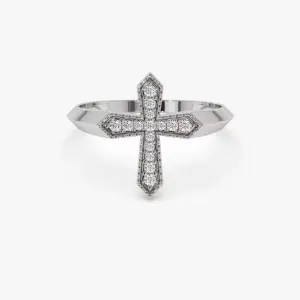 0.18CTW Pave Setting Religious Lab Grown Diamond wedding Ring