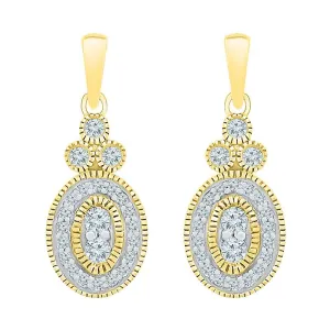 0.25cttw Round Diamond Stud Drop Dangle Earrings 10k Yellow Gold Screw back