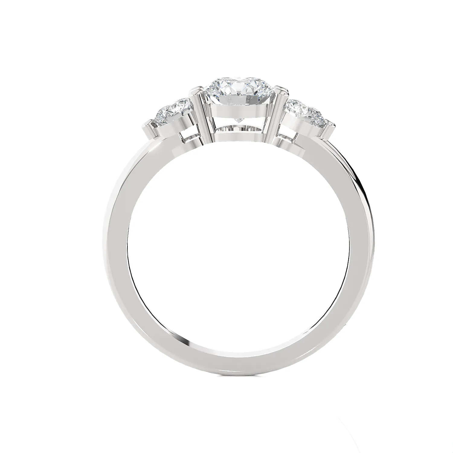 1 ctw Round Three Stone Lab Grown Diamond Ring