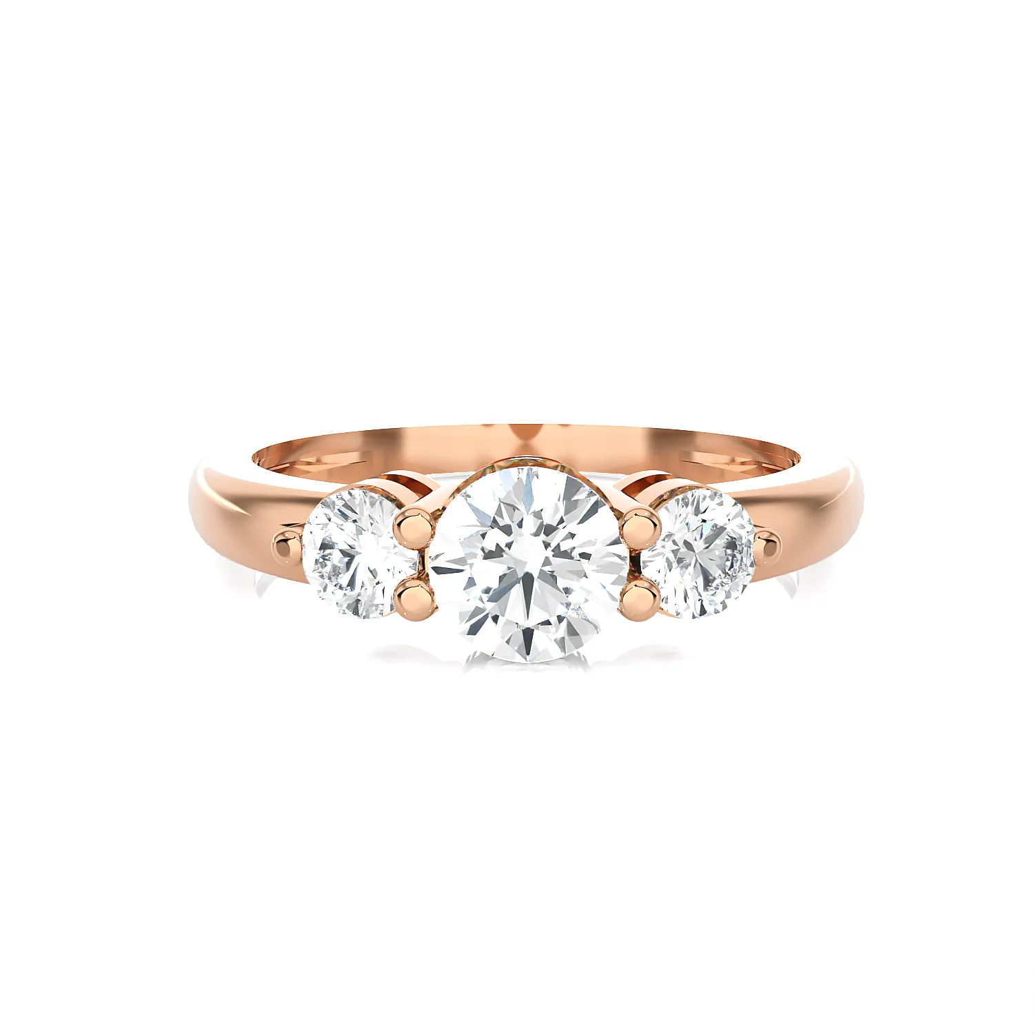 1 ctw Round Three Stone Lab Grown Diamond Ring