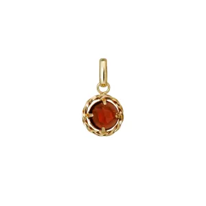 10K Garnet Necklace Charm (Yellow Gold)