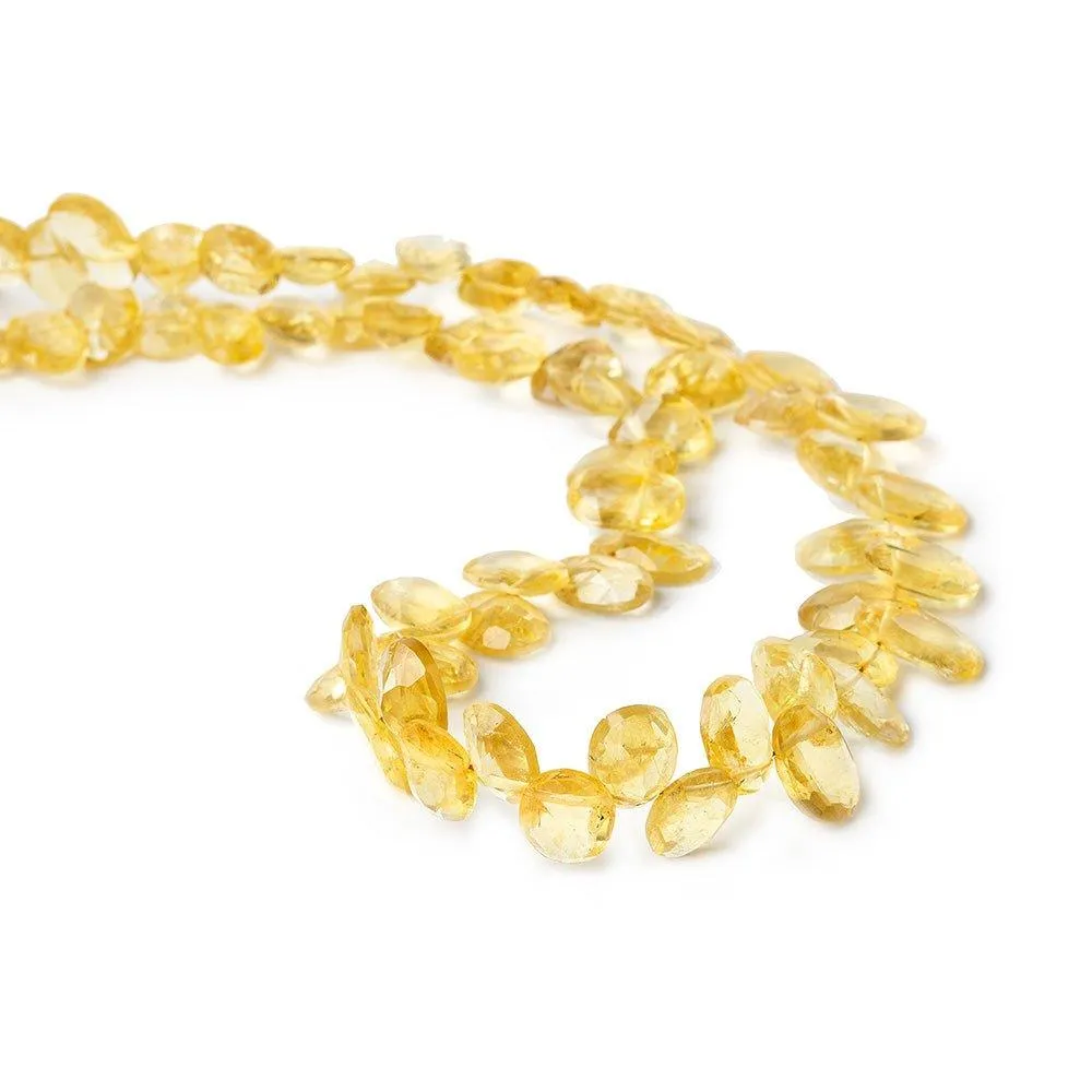 10mm Citrine Top Drilled Faceted Oval Beads, 14 inch