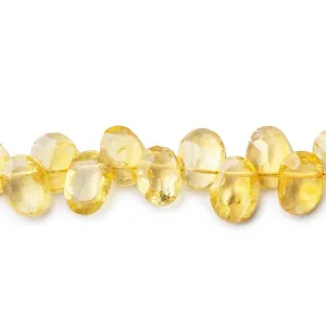 10mm Citrine Top Drilled Faceted Oval Beads, 14 inch