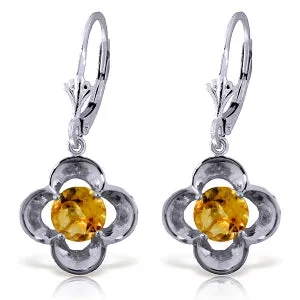 1.1 Carat 14K Solid White Gold Utter Joy Citrine Earrings