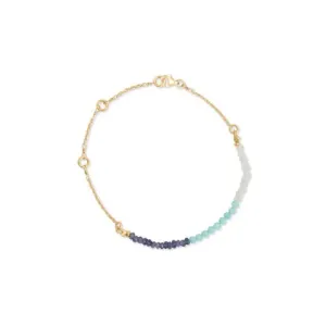 14 Karat Gold Plated Multi Stone Beaded Bracelet