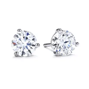 1.42ct Round Brilliant Cut Diamond Solitaire 18ct White Gold Stud Earrings