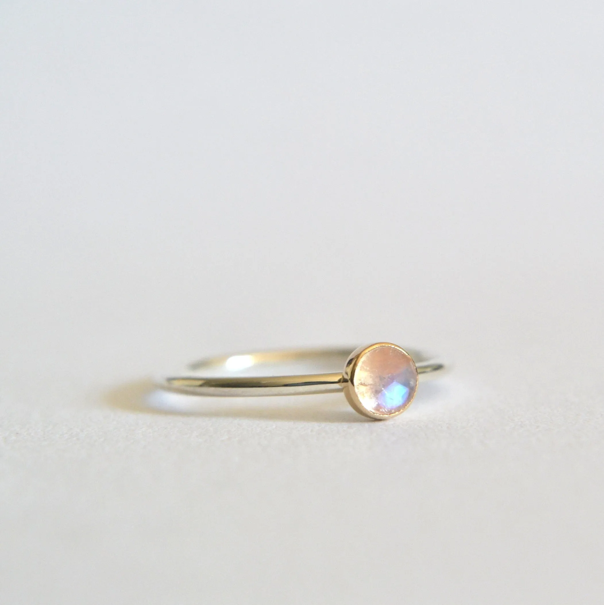 14k & Silver Moonstone Ring