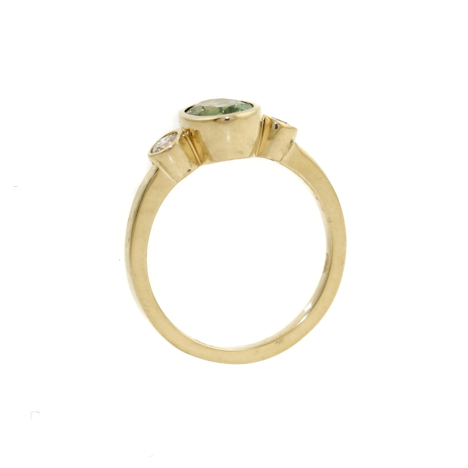 14K Australian Sapphire x Diamonds Ring