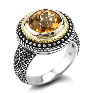 14K Gold And 925 Sterling Silver Ring in Citrine (141R114807CT)