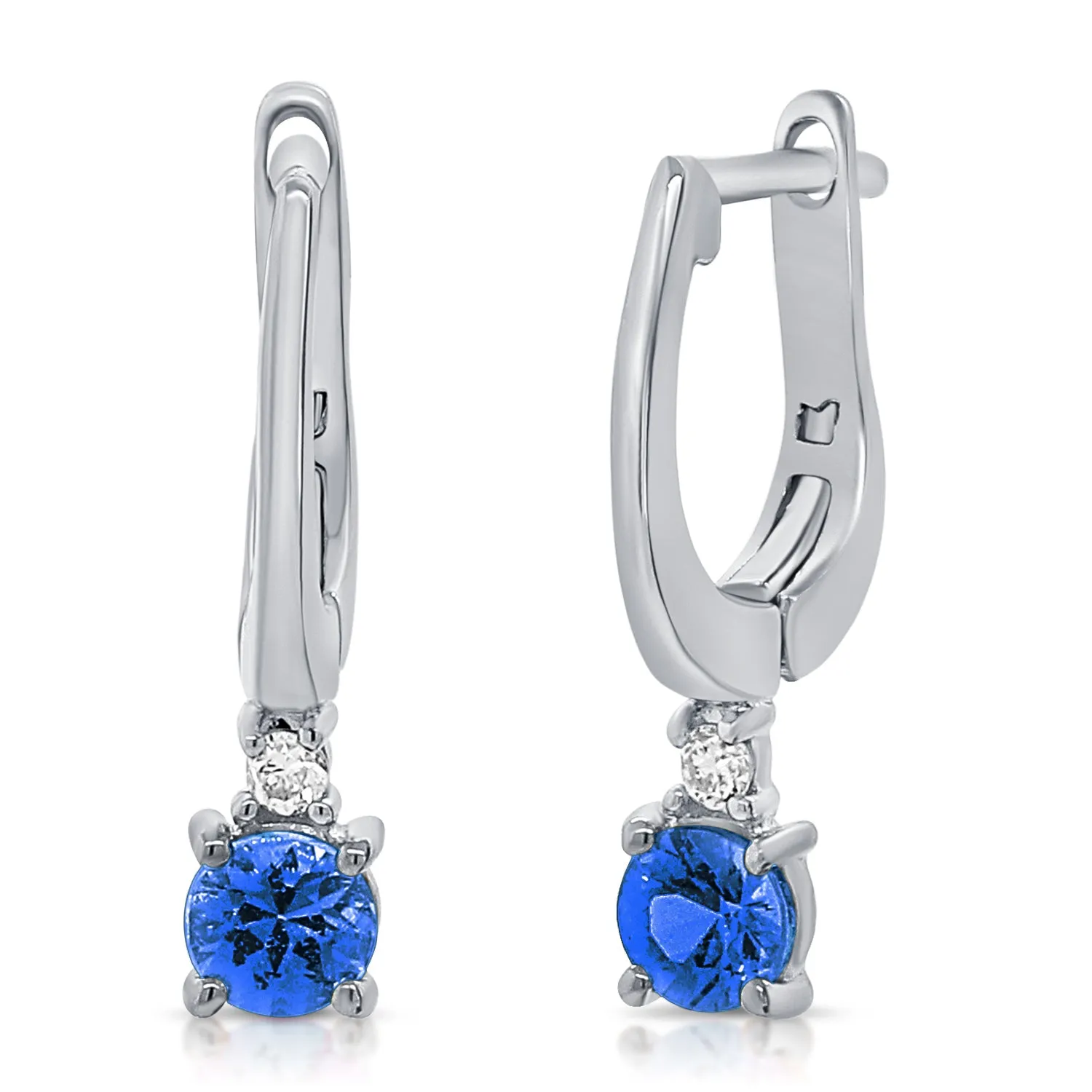 14K Gold Sapphire & Diamond Earring