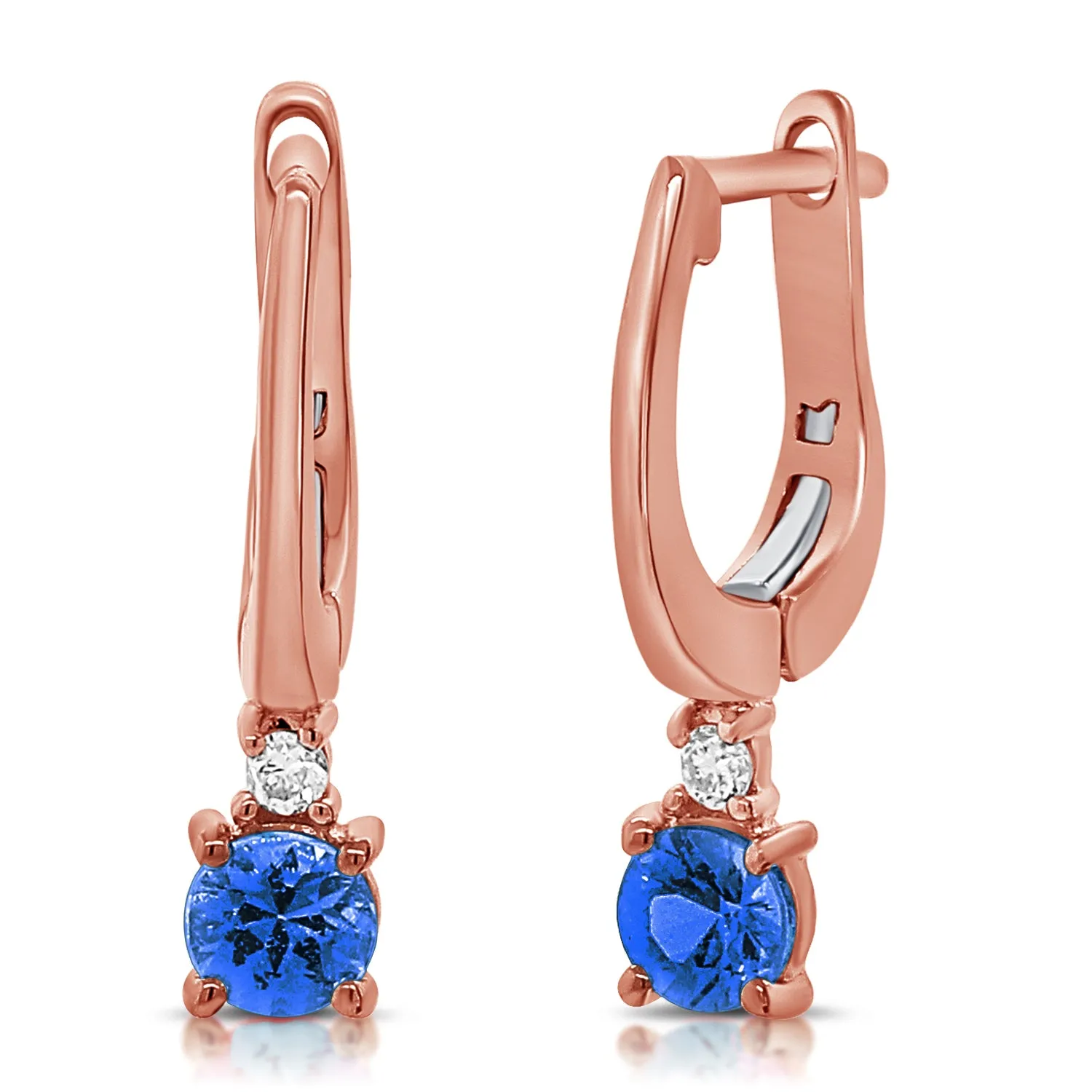 14K Gold Sapphire & Diamond Earring