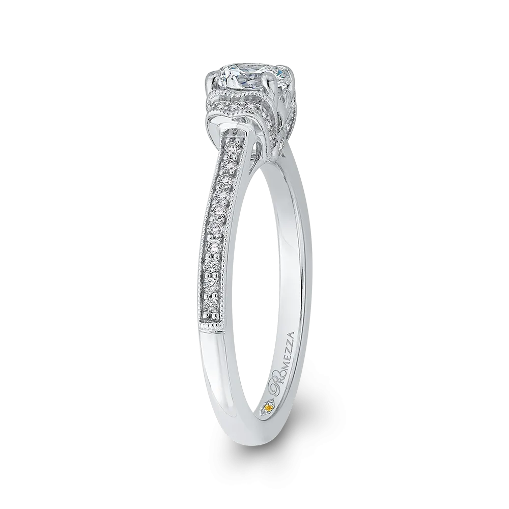 14K White Gold Round Cut Diamond Engagement Ring