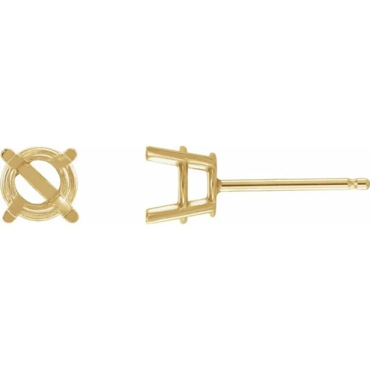 14K Yellow 7 mm Natural Mozambique Garnet Stud Earrings