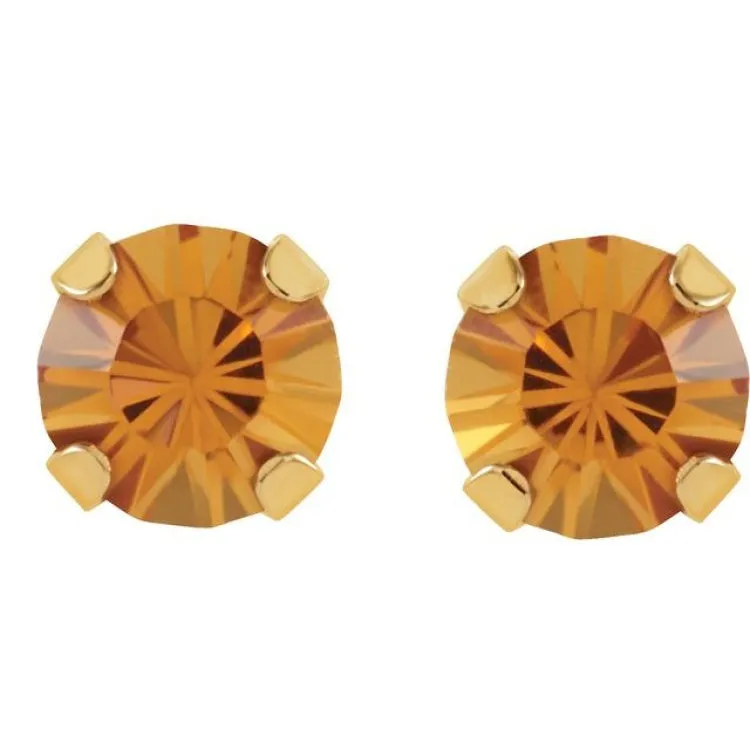 14K Yellow Imitation Citrine InvernessÂ® Piercing Earrings