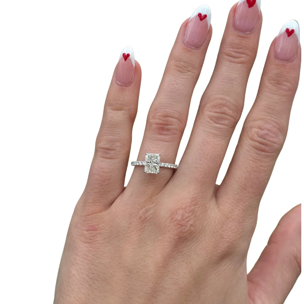 1.51 Radiant Natural Diamond Engagement Ring with Signature Setting