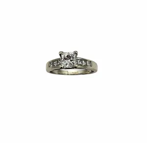 1.52 Carat Total Weight Princess Cut Engagement Ring