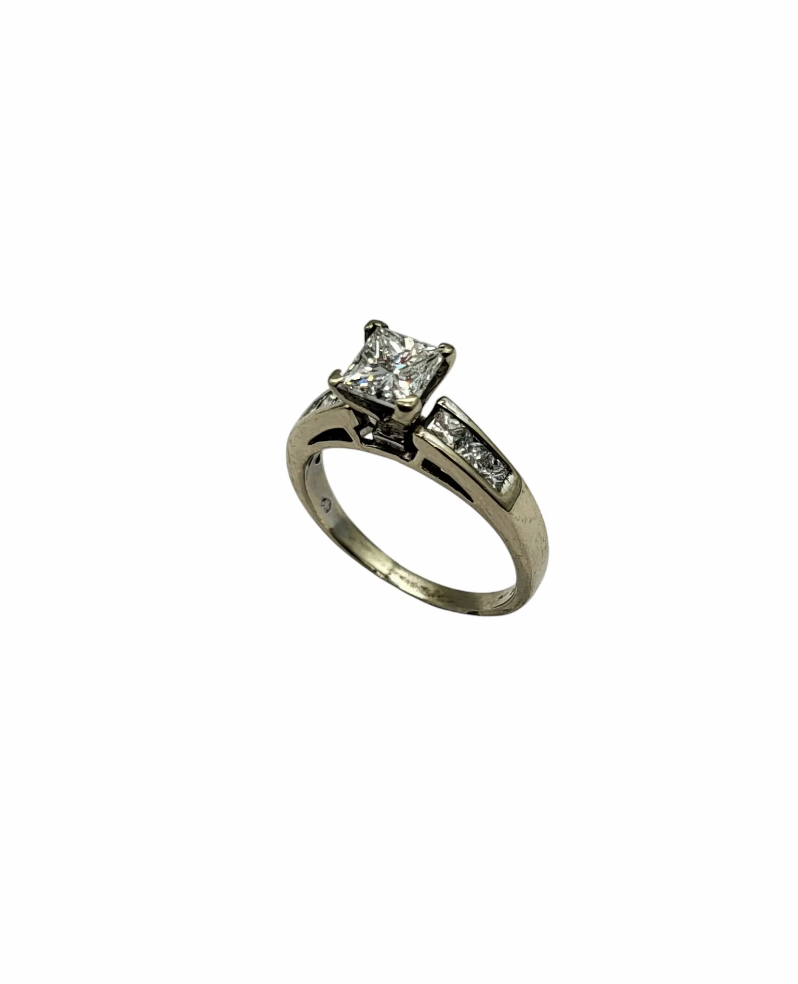 1.52 Carat Total Weight Princess Cut Engagement Ring