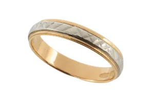 18 carat white and yellow gold band