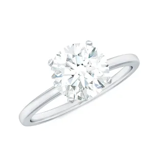 2 CT Peg Head Moissanite Solitaire Engagement Ring