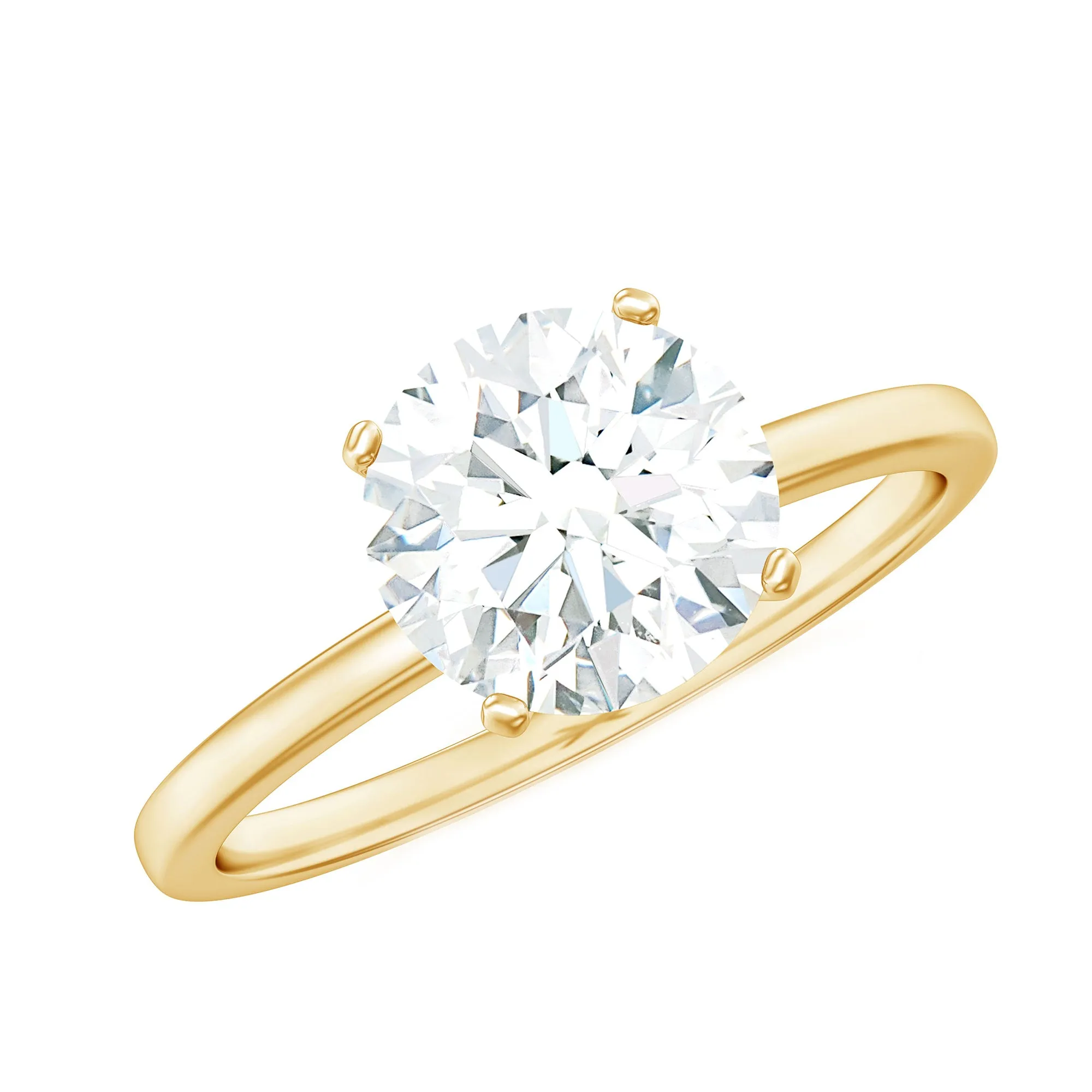 2 CT Peg Head Moissanite Solitaire Engagement Ring