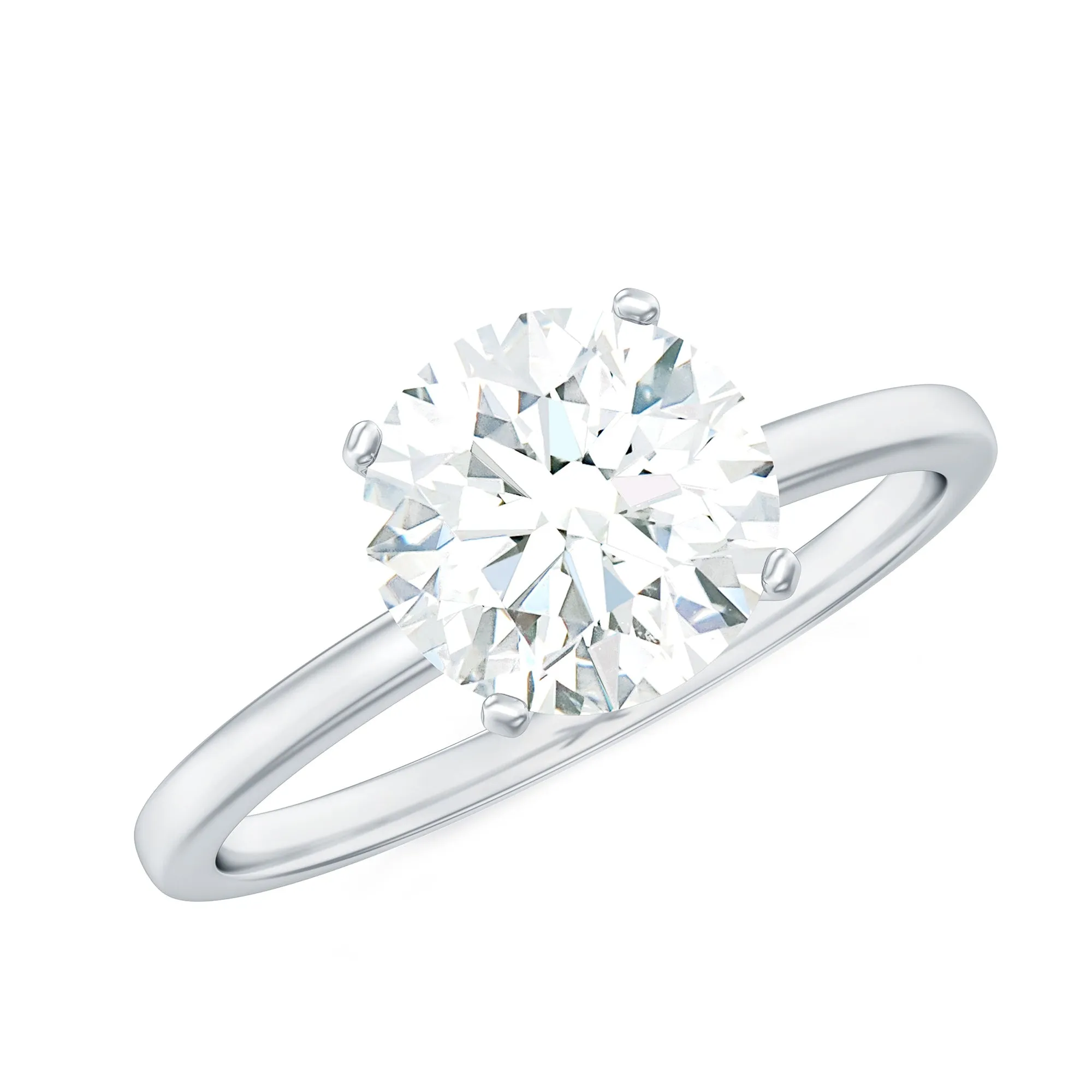 2 CT Peg Head Moissanite Solitaire Engagement Ring