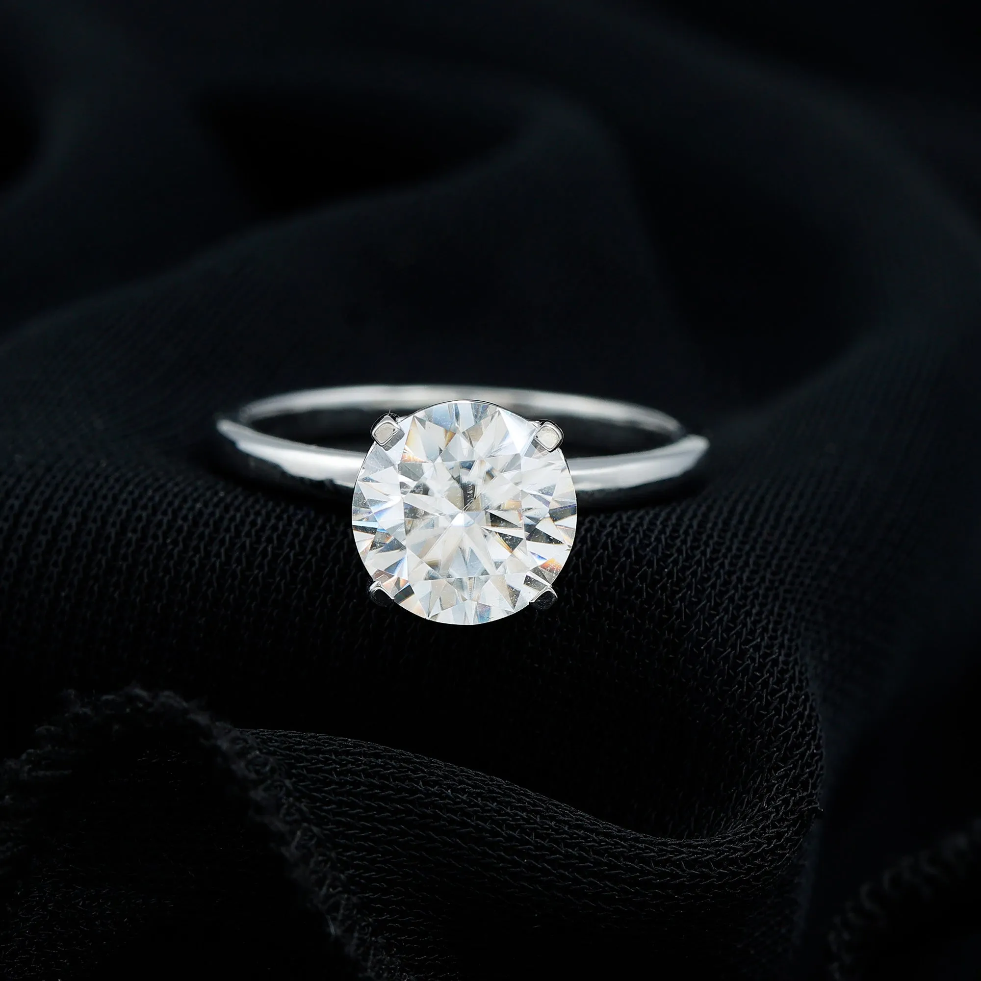 2 CT Peg Head Moissanite Solitaire Engagement Ring