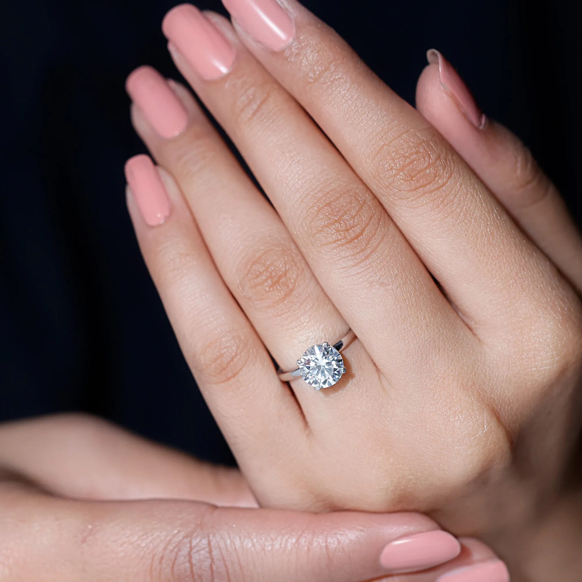 2 CT Peg Head Moissanite Solitaire Engagement Ring