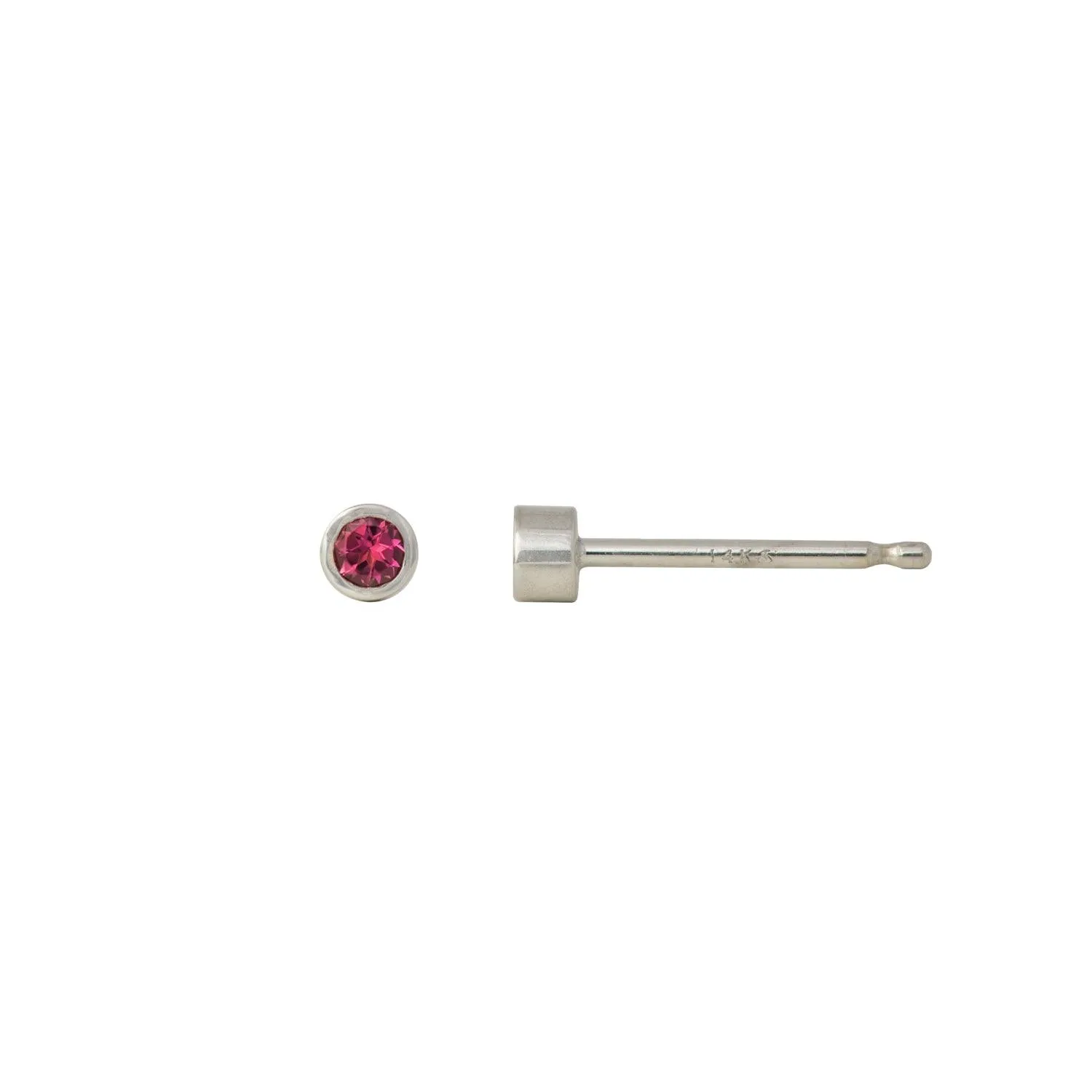 2 mm gemstone 14k gold studs