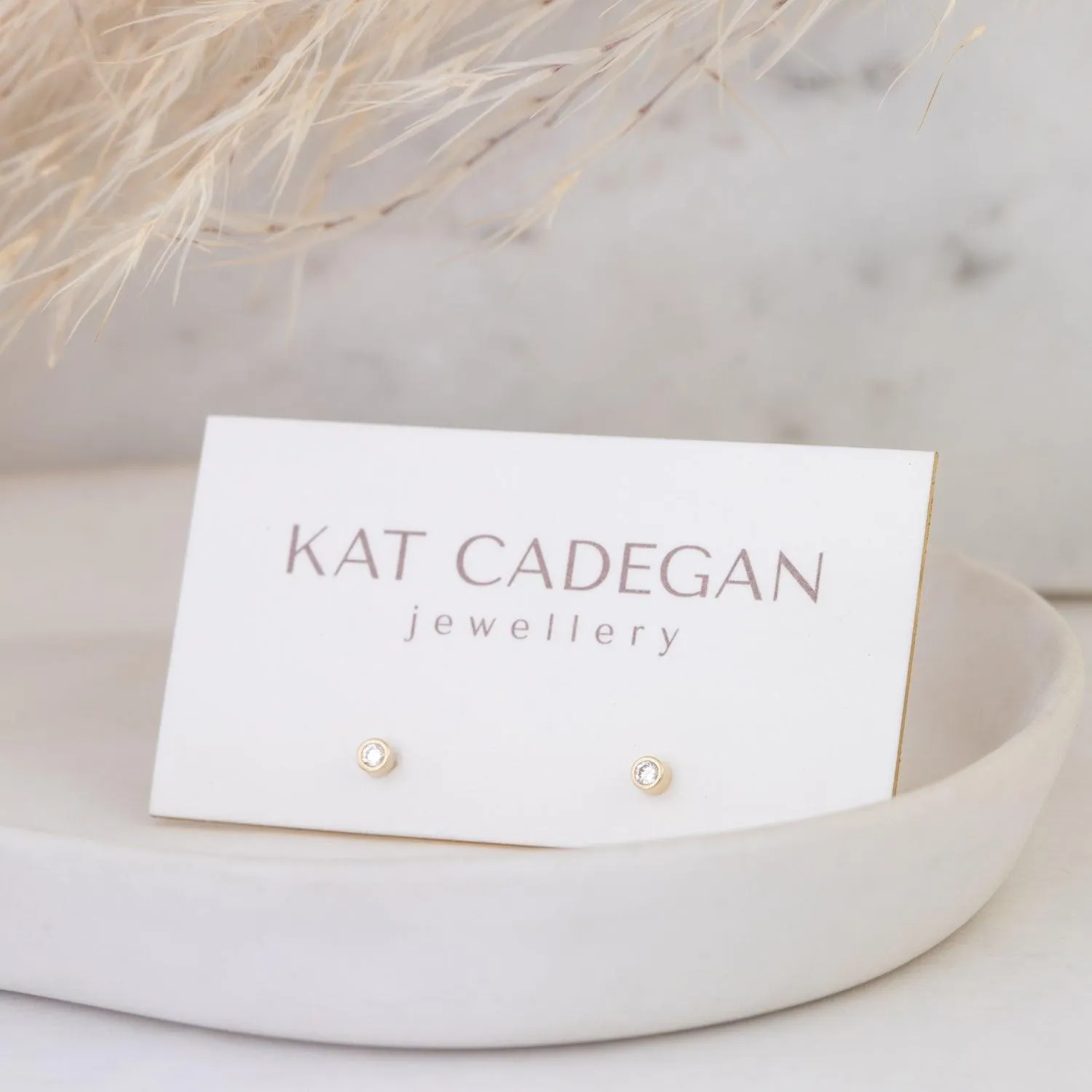 2 mm gemstone 14k gold studs