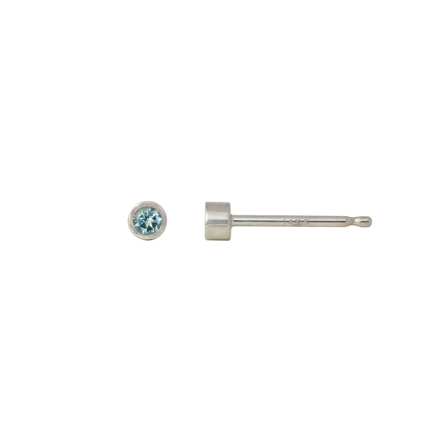2 mm gemstone 14k gold studs