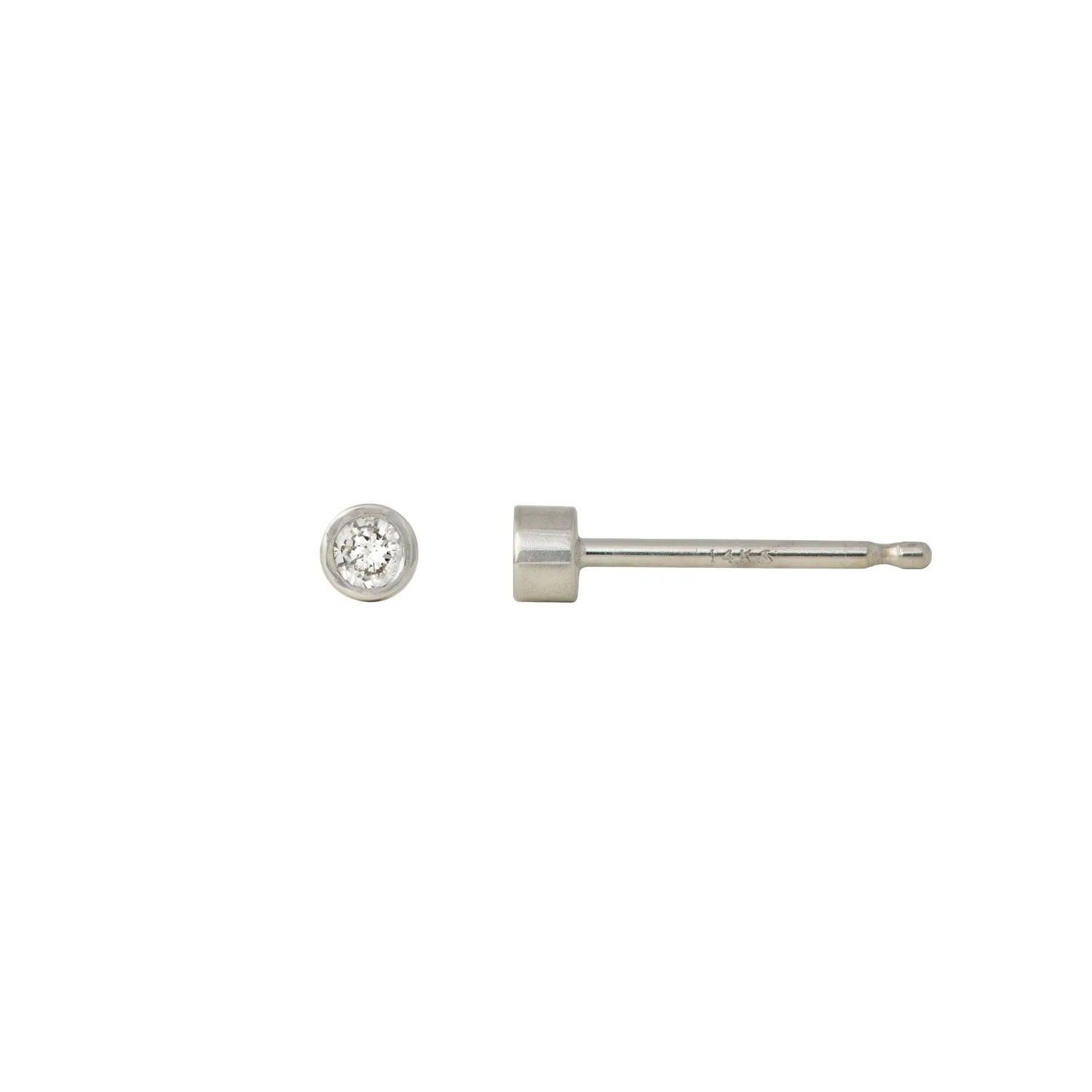 2 mm gemstone 14k gold studs