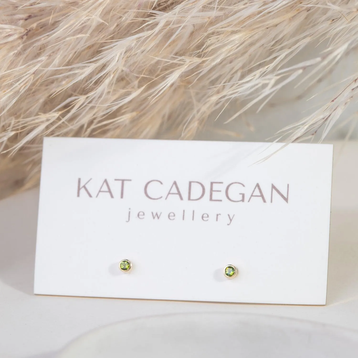 2 mm gemstone 14k gold studs