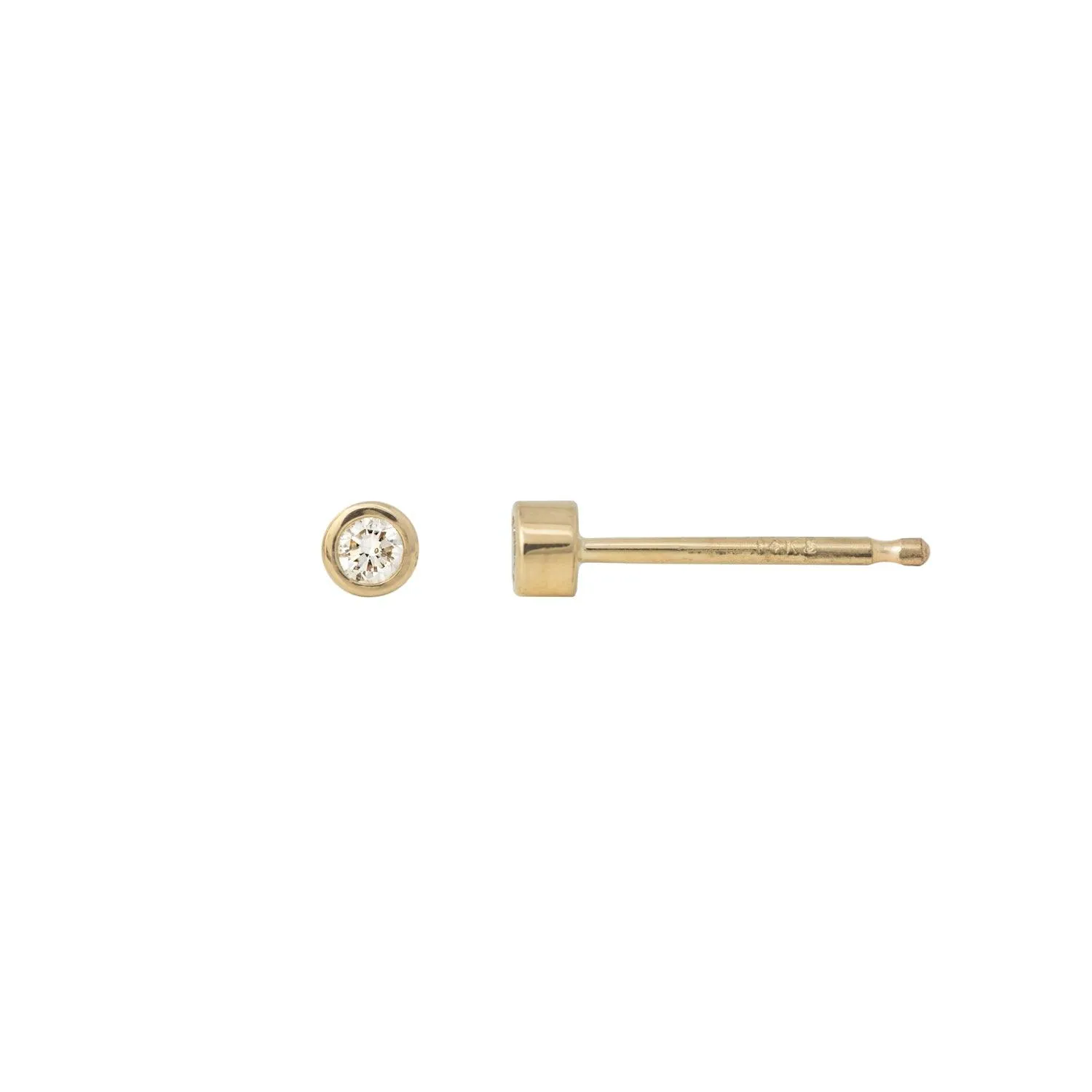 2 mm gemstone 14k gold studs