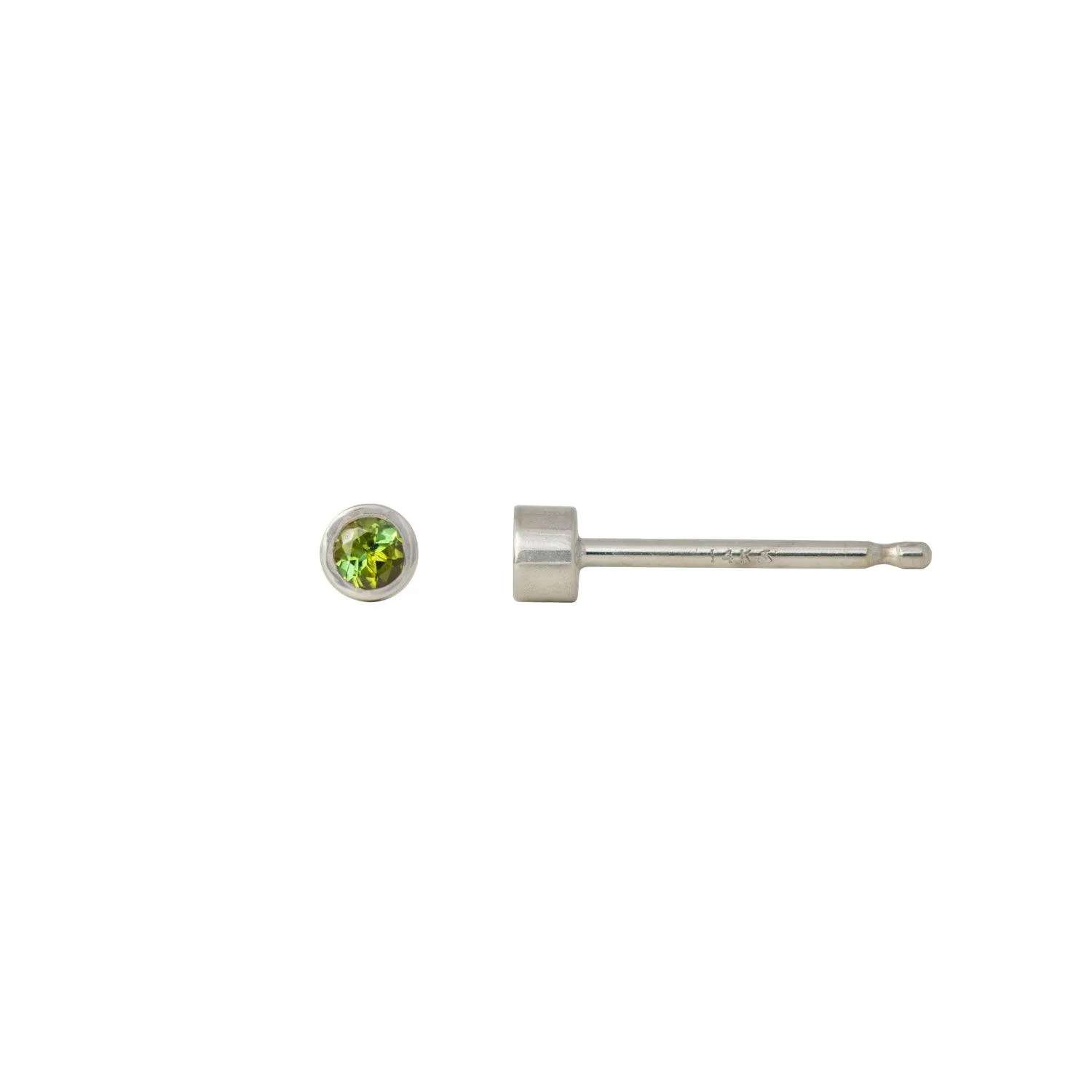 2 mm gemstone 14k gold studs