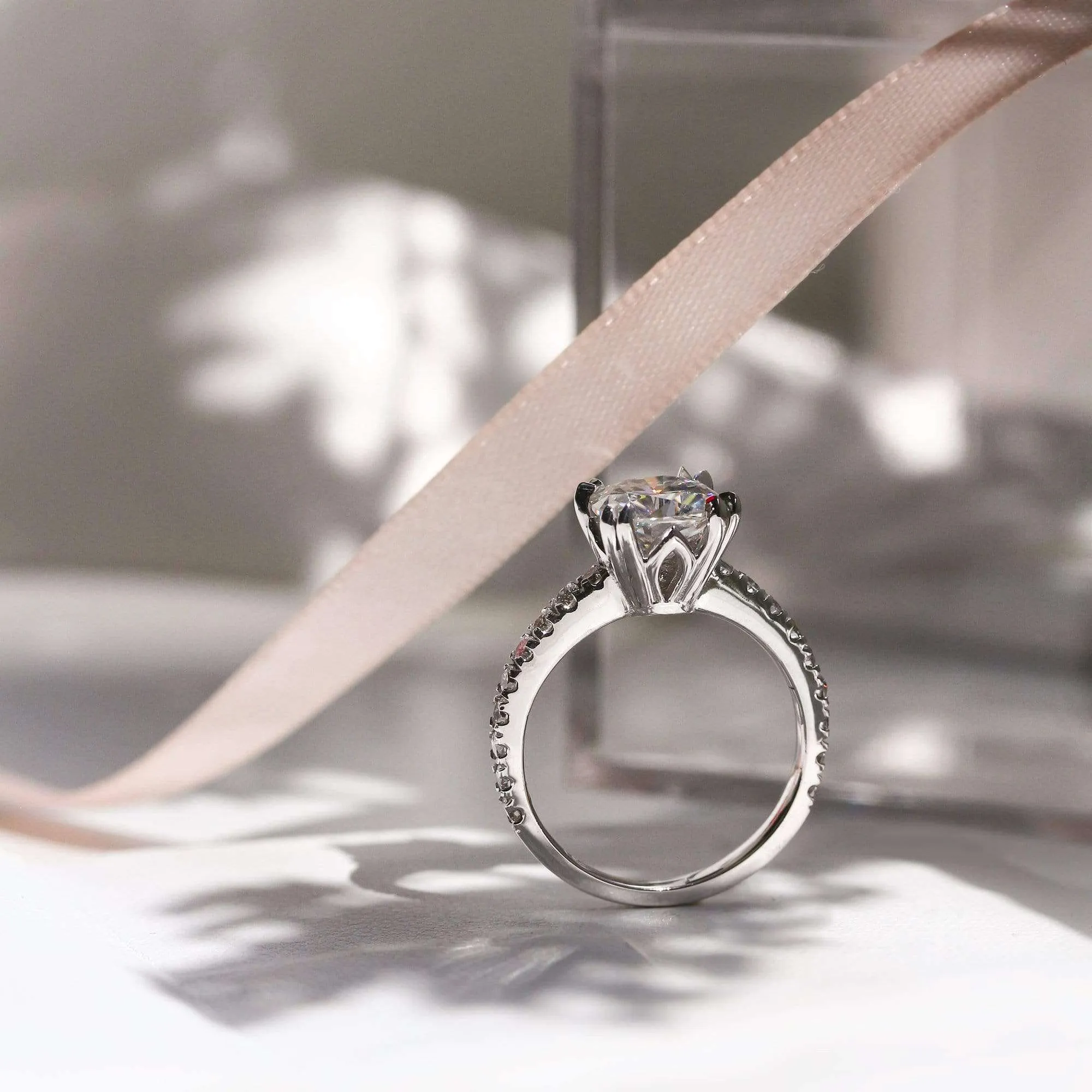 2ct Cushion Moissanite Ring