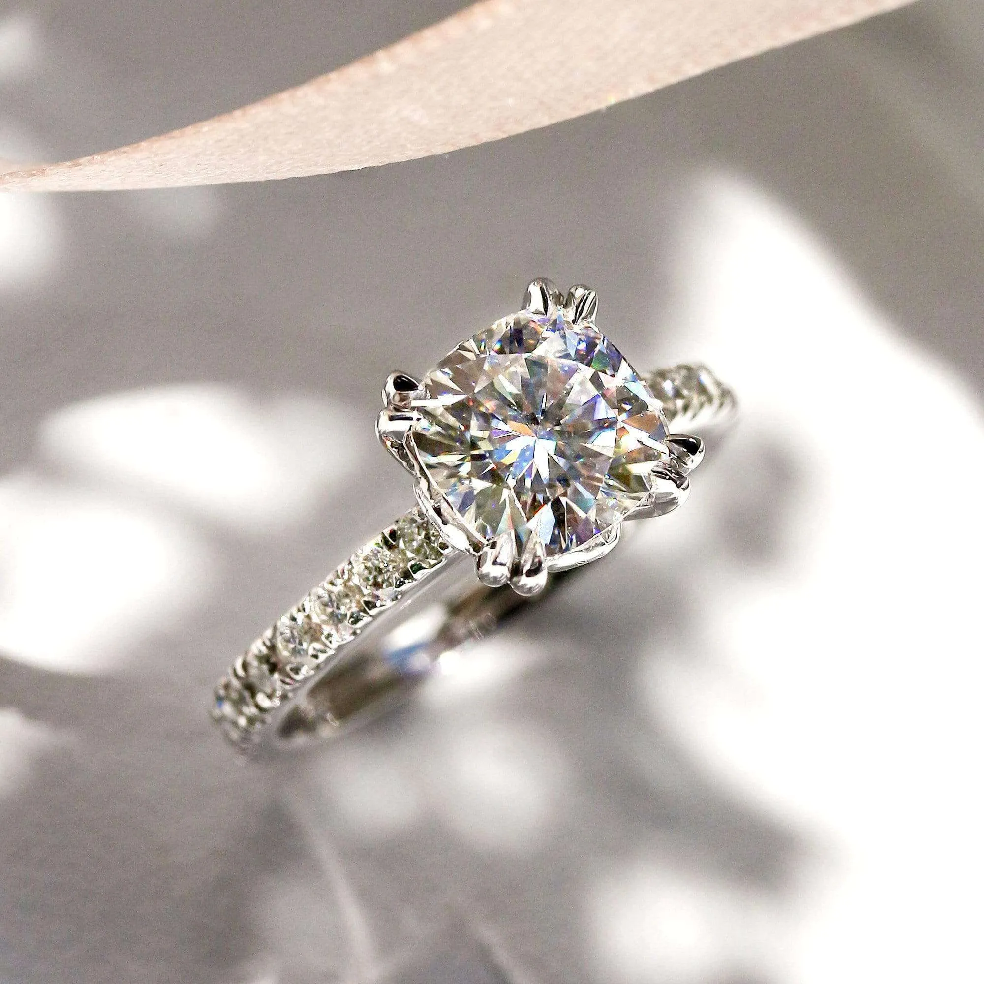2ct Cushion Moissanite Ring