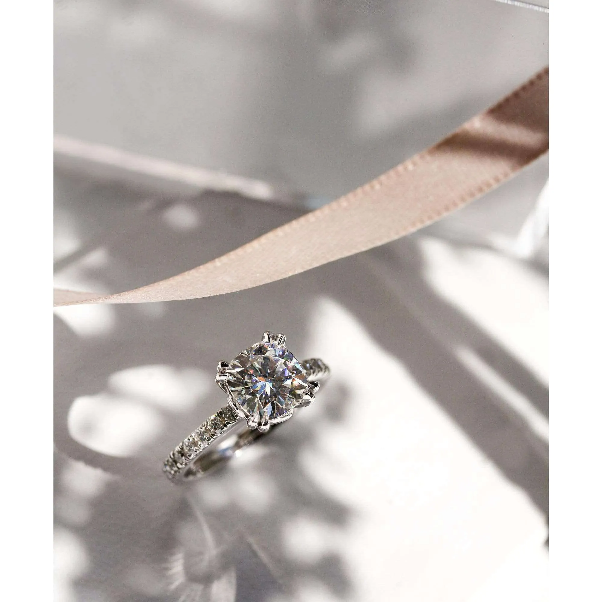 2ct Cushion Moissanite Ring