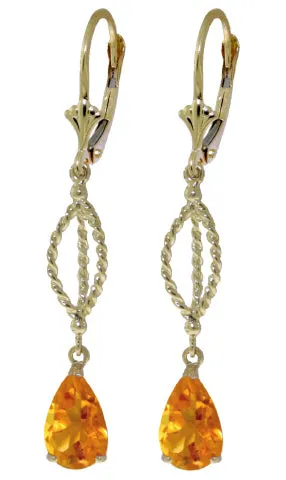 3 Carat 14K Solid White Gold Willing To Help Citrine Earrings