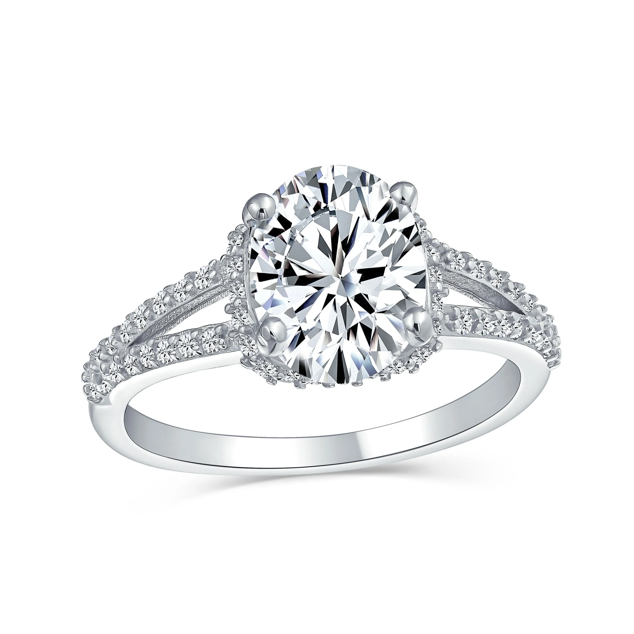 3CT Square Cushion Cut AAA CZ Engagement Ring .925Sterling Silver