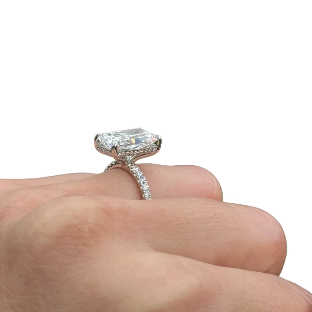 5.16 Radiant Lab Diamond Engagement Ring with Signature Setting | Engagement Ring Wednesday