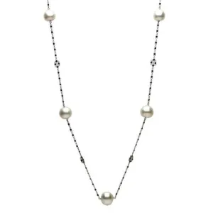 5.60CT RHODOLITE GARNET & PINK PEARL 18KT ROSE GOLD BY THE YARD TIN CUP NECKLACE