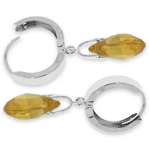 6 Carat 14K Solid White Gold Perceptions Citrine Earrings