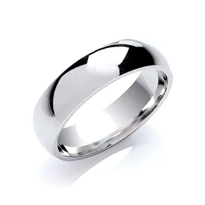 6mm Court Wedding Ring in 18ct White Gold