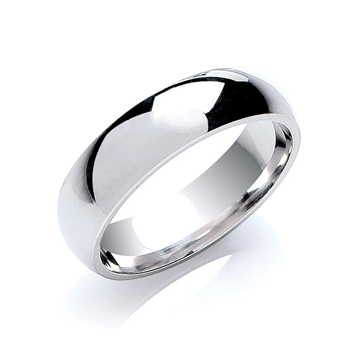 6mm Court Wedding Ring in 18ct White Gold
