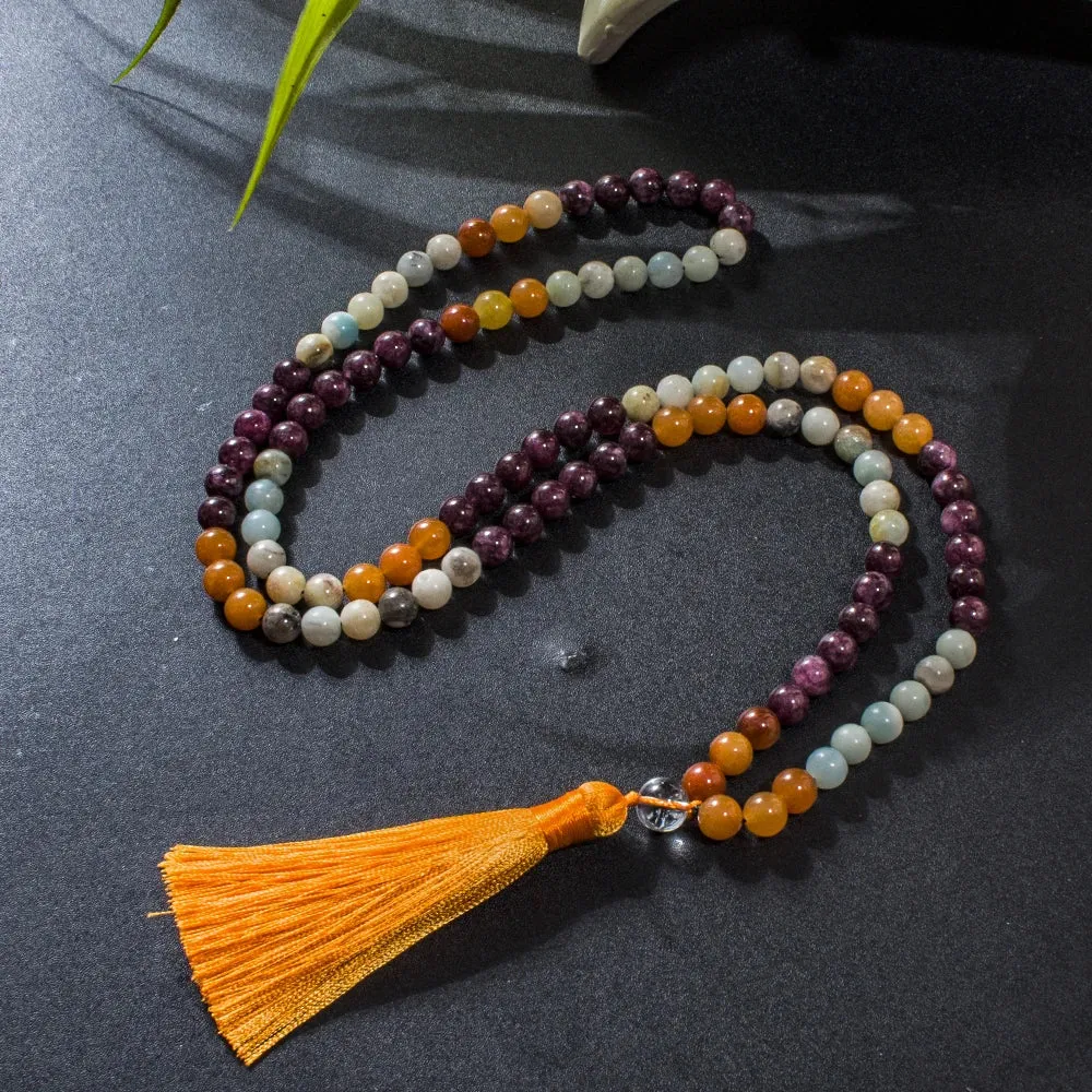 8mm Amazonite Garnet Red Aventurine Beads 108 Mala Necklace Bracelet Set