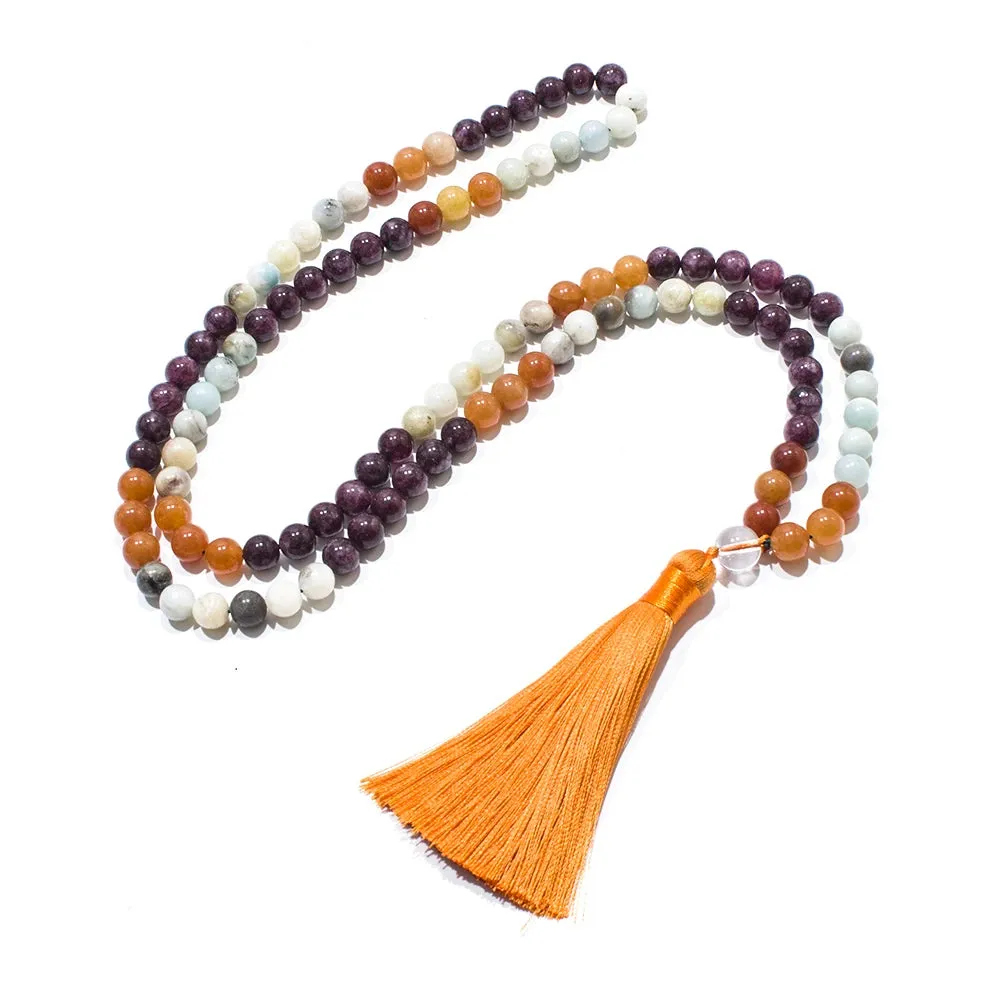 8mm Amazonite Garnet Red Aventurine Beads 108 Mala Necklace Bracelet Set