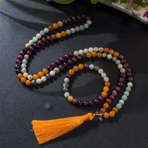 8mm Amazonite Garnet Red Aventurine Beads 108 Mala Necklace Bracelet Set