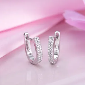 Abstract Beauty Rhodium Plated 925 Sterling Silver Hoop Earrings