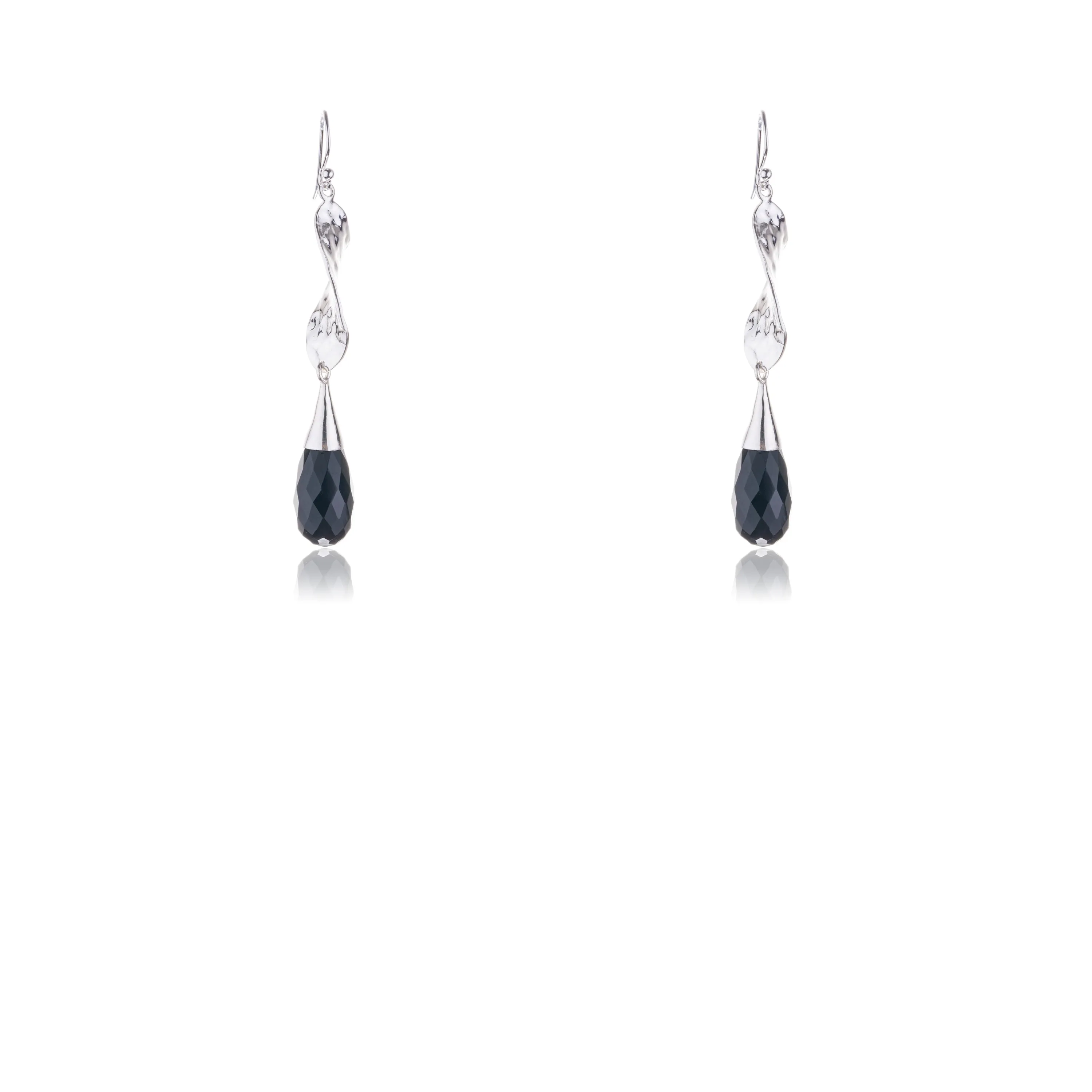 Amaya Black Onyx Earrings, Sterling Silver