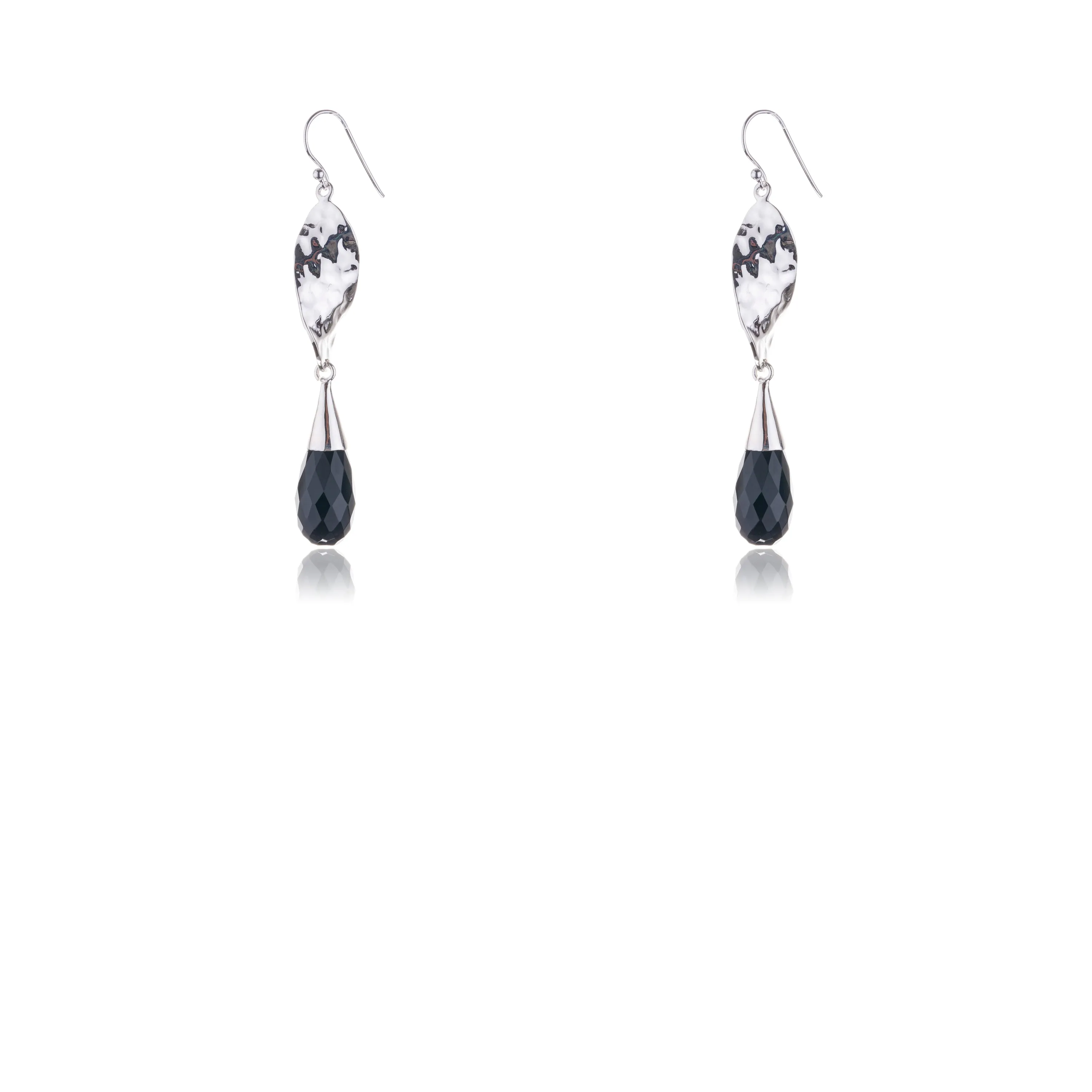 Amaya Black Onyx Earrings, Sterling Silver